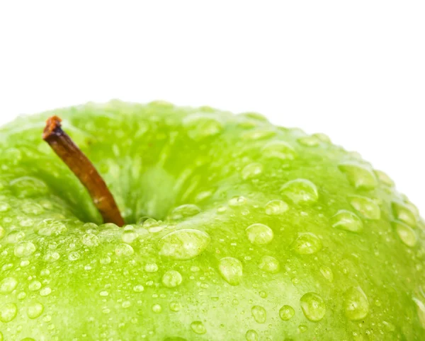 Green apple with waterdrops Stock Image