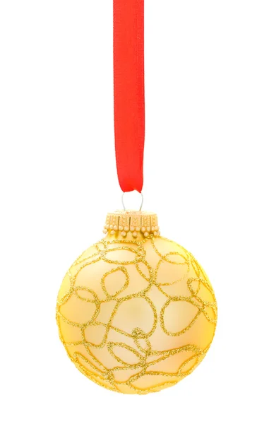 Bola de Natal amarelo — Fotografia de Stock