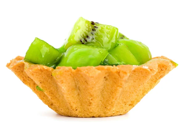 Cake with Fruit kiwi isolated on white Stock Photo