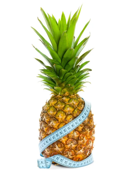 Ananas Met Een Meetlint Rond — Stockfoto