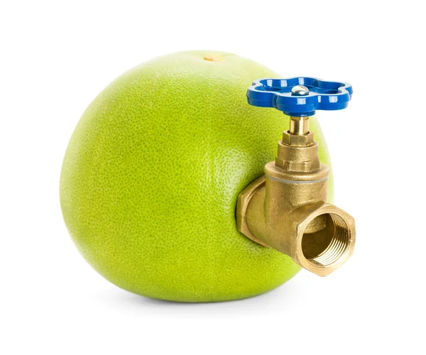 Pomelo Water Tap Isolated White Background — Stock Photo, Image