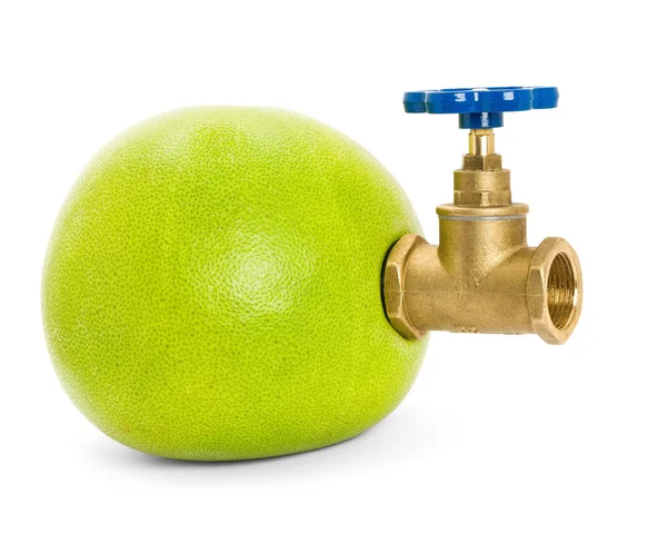 Pomelo with water tap — Stock Photo, Image