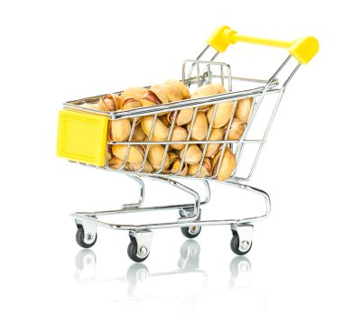 Pistachios in the shopping cart clipart