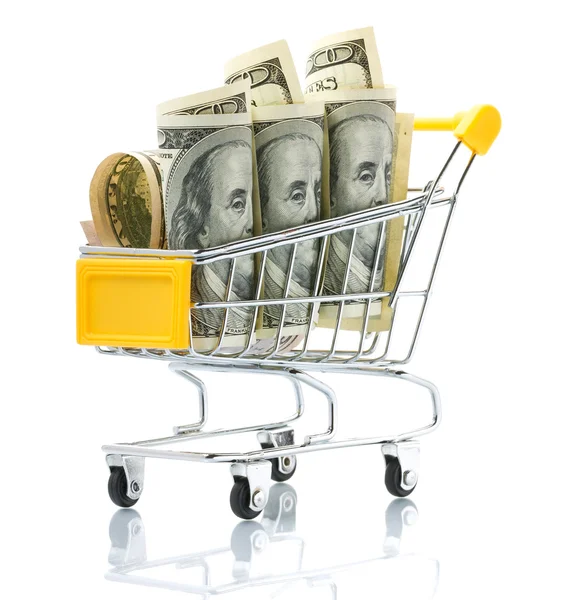 Dollars Shopping Cart — Stock Photo, Image