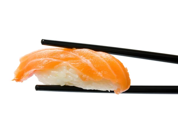Sushi Con Bacchette Isolate Sfondo Bianco — Foto Stock