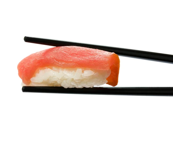 Sushi Con Palillos Aislados Sobre Fondo Blanco —  Fotos de Stock
