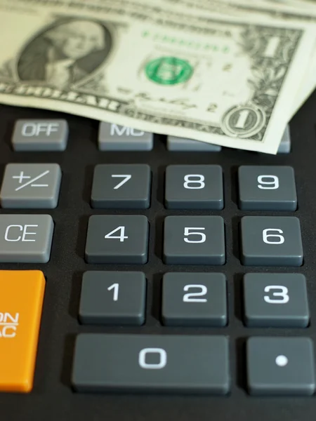 Pieniądze Klawiaturze Kalkulator Bliska — Zdjęcie stockowe