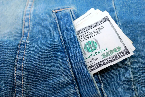 Dolarów w kieszeni — Zdjęcie stockowe