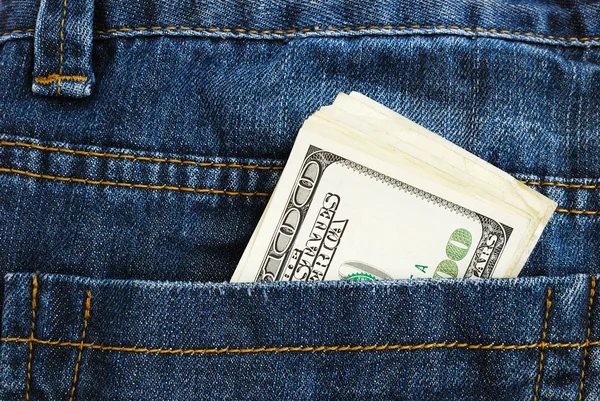 Dólares en un bolsillo —  Fotos de Stock