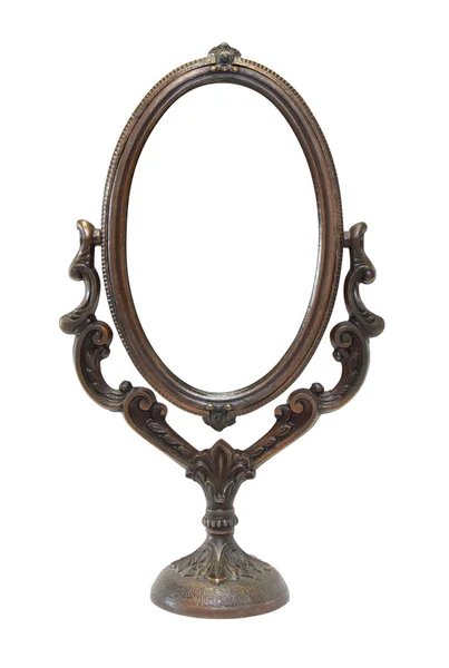 Velho Espelho Ornamentado Cobre — Fotografia de Stock