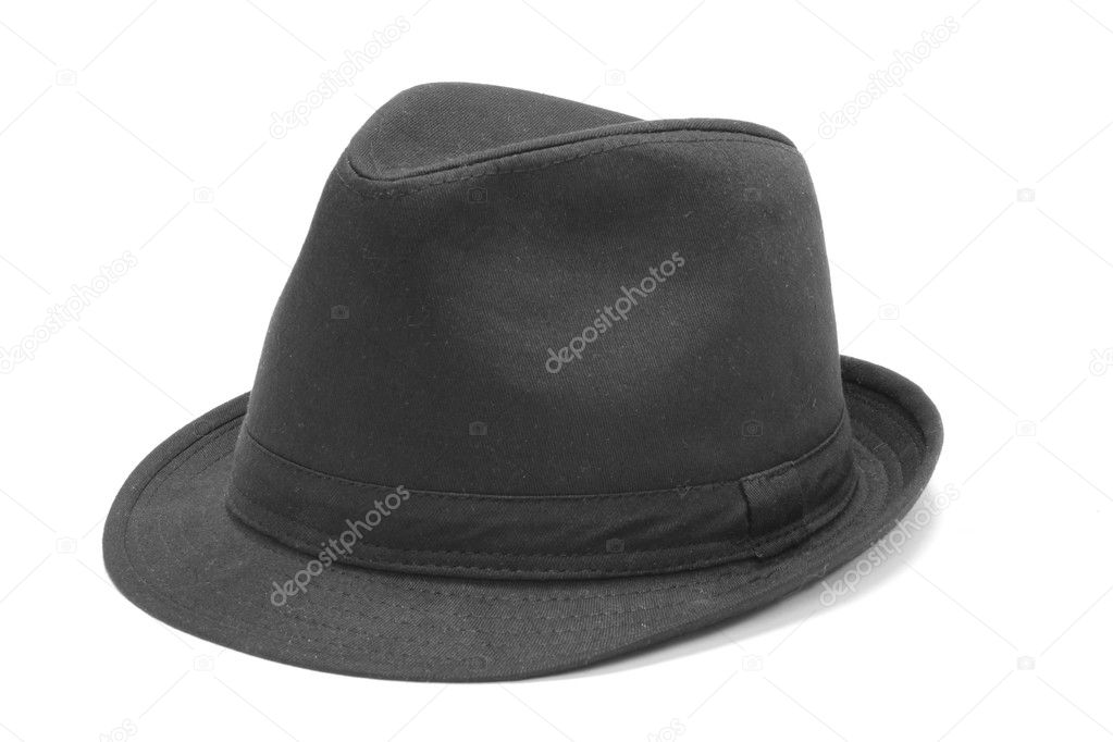 Black hat on the white background