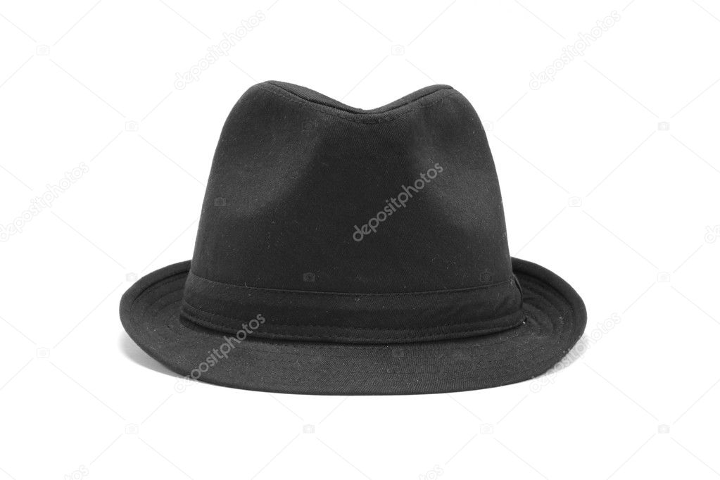 Black hat on the white background