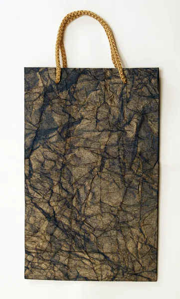 Dark Crumpled Textured Gift Bag White — Stock Photo, Image