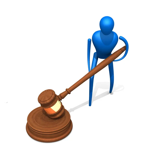 3d person with judicial gavel — Stock Photo, Image