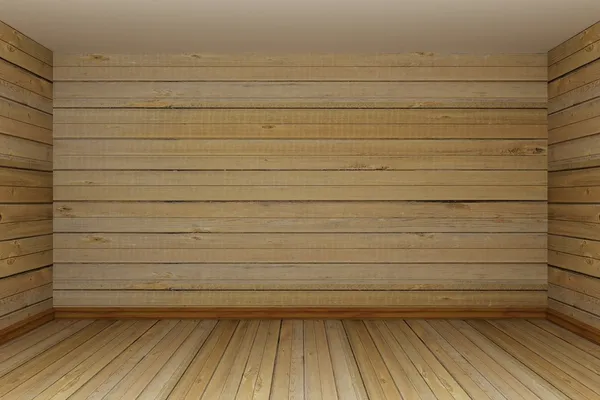 Drewniane pustym pokoju — Zdjęcie stockowe