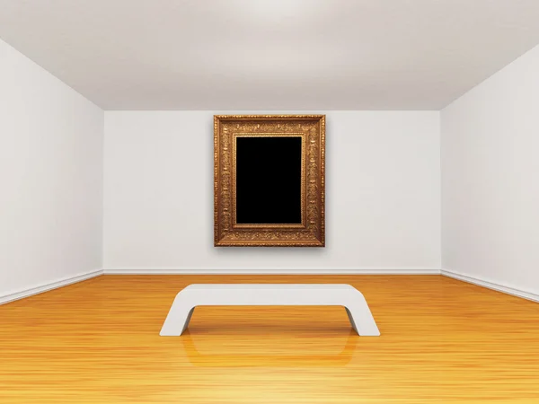 Пустой галерея с рамкой — стоковое фото