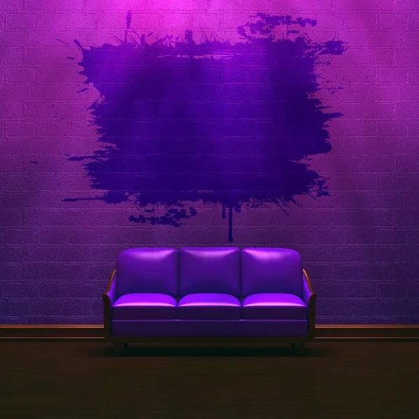 Interior minimalista púrpura — Foto de Stock