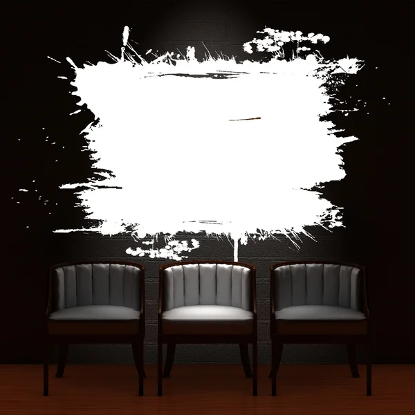 Drie stoel met splash frame — Stockfoto