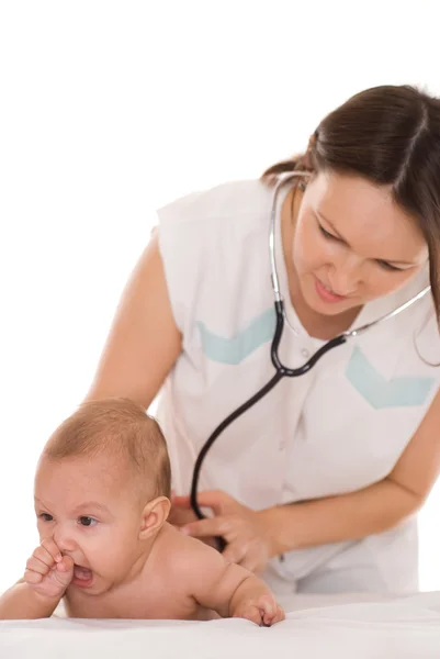Läkare med nyfödda barn — Stockfoto