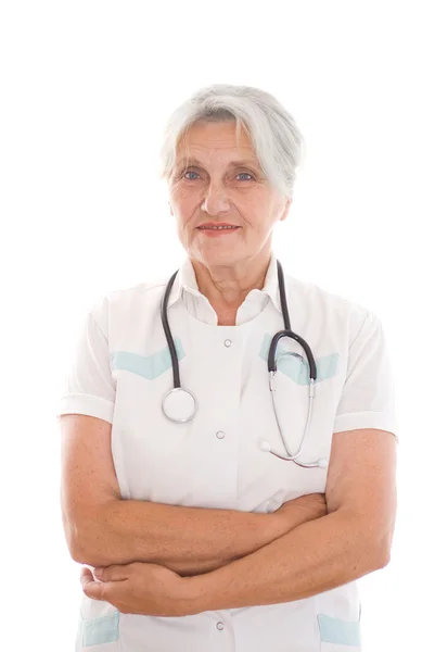 Femme âgée médecin — Photo