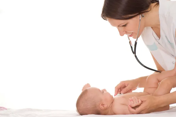 Γιατρός με το νεογέννητο παιδί Royalty Free Εικόνες Αρχείου