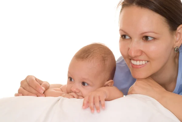 Mom s holds the baby — Stock Photo, Image