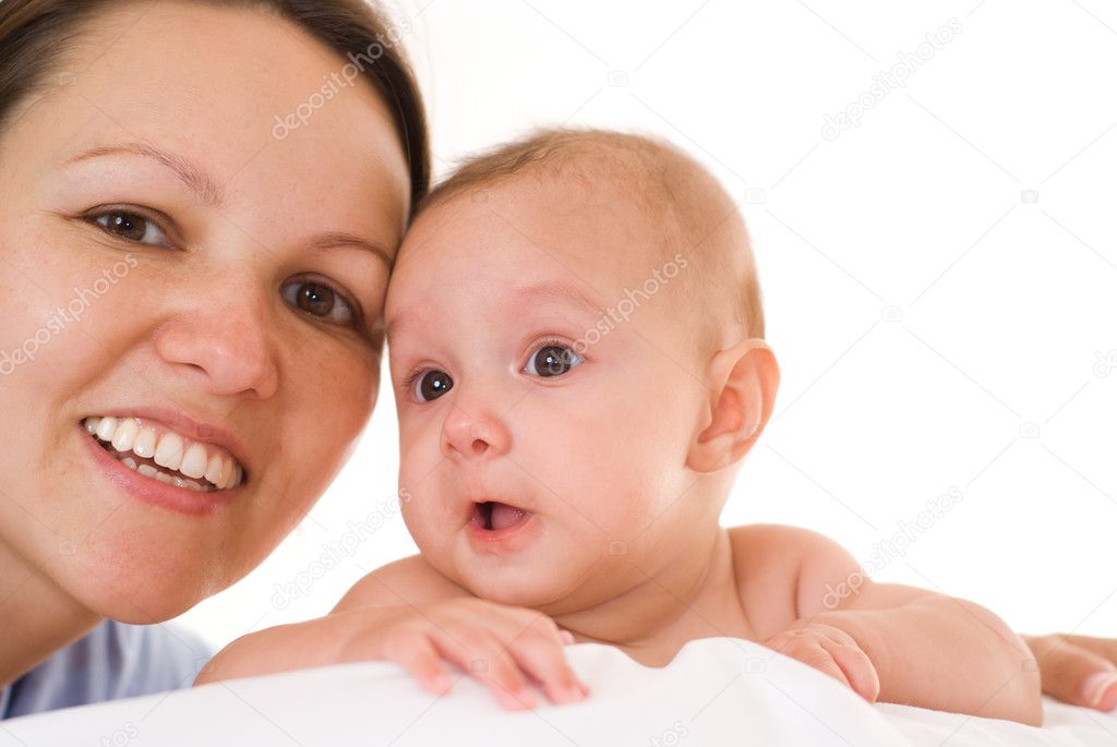 Happy young mom with her daughter