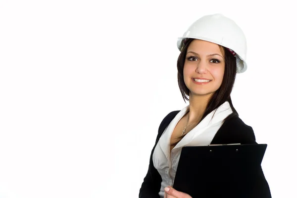 Girl in a black business suit Stock Picture