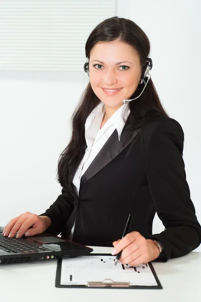 Nice girl in a black business suit — Stock Photo, Image