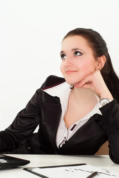 Woman in a black business suit — Stock Photo, Image