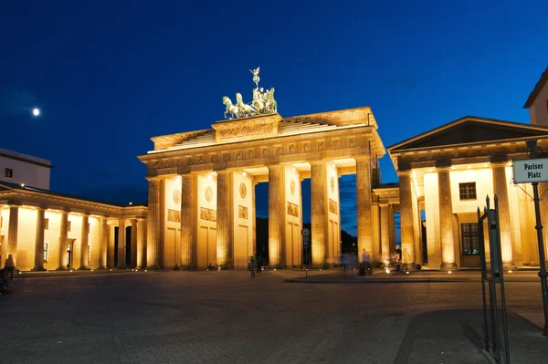 Puerta Brandenburgo Berlín Por Noche Alemania — Foto de Stock