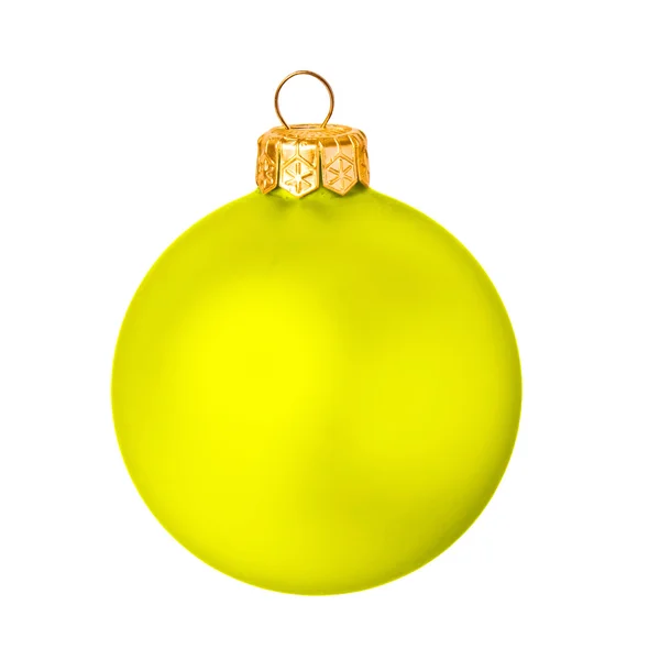 Κίτρινη χριστουγεννιάτικη μπάλα — Φωτογραφία Αρχείου