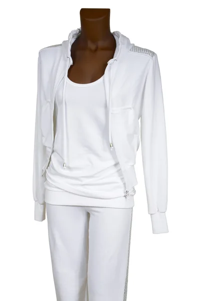 Kobieta dres biały — Zdjęcie stockowe
