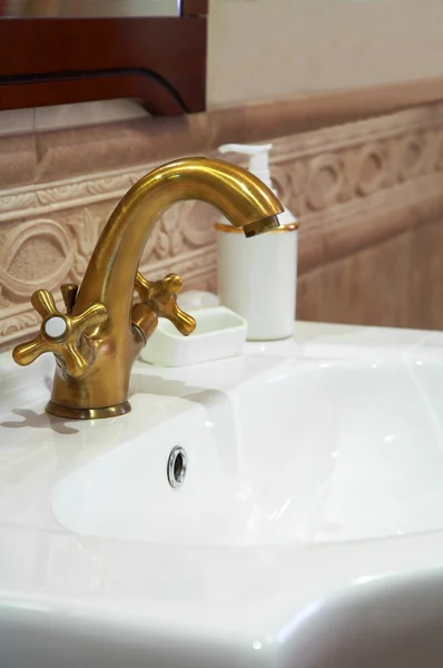 Faucet from bronze — Stock Photo, Image