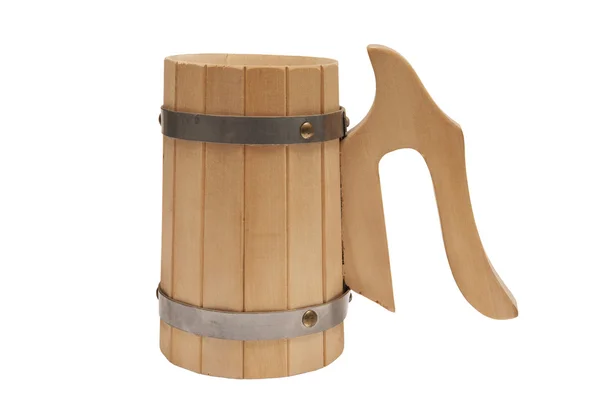 Деревянная кружка для пива — стоковое фото