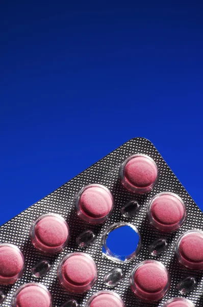 Verpackung von rosa Tabletten — Stockfoto