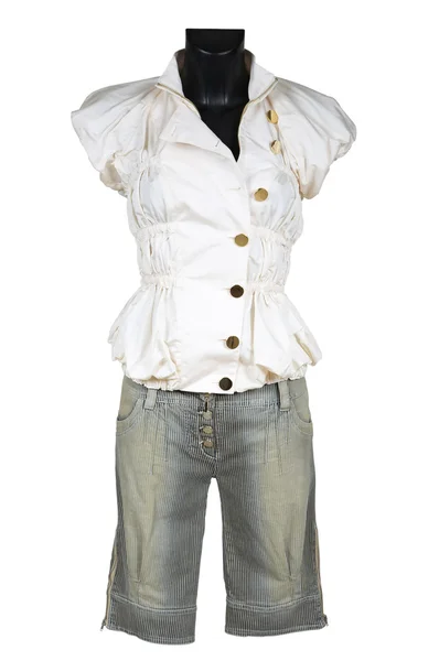 Spodenki bluzka i dżinsy — Zdjęcie stockowe