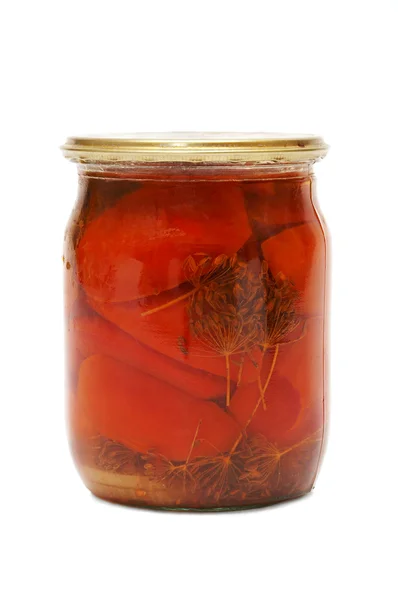 Tinned sweet pepper — Stock Photo, Image