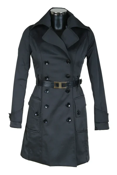 Czarny płaszcz żeński — Zdjęcie stockowe