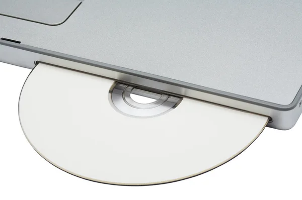 Μονάδα δίσκου CD-ROM σε μοντέρνο σημειωματάριο — Φωτογραφία Αρχείου