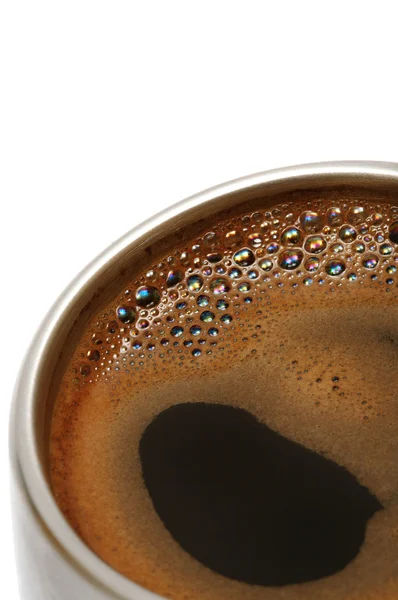 Koffie in een metalen beker — Stockfoto