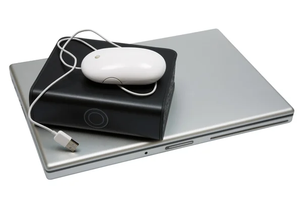 Dizüstü bilgisayar ve sabit disk — Stok fotoğraf