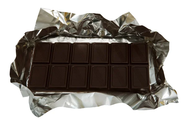 Sötét csokoládé a fólia — Stock Fotó