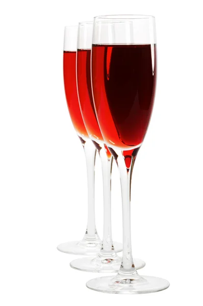 Tři sklenice s červeným vínem — Stock fotografie