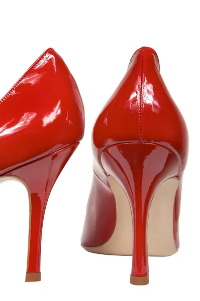 Rote Damenschuhe — Stockfoto