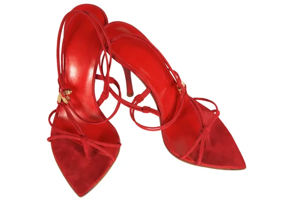 Yüksek topuk üzerinde kırmızı ayakkabılar — Stok fotoğraf