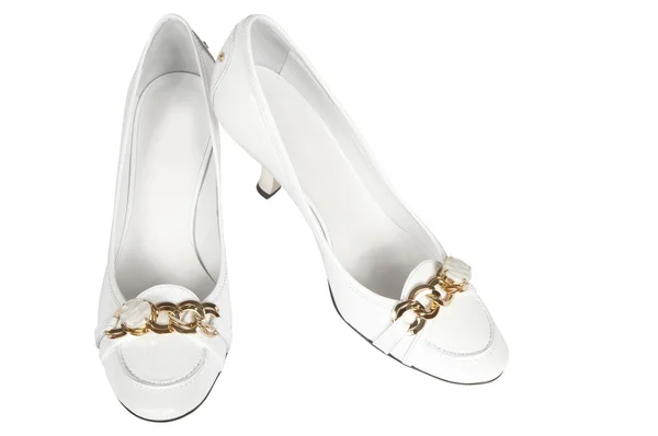 Białe buty kobiece — Zdjęcie stockowe