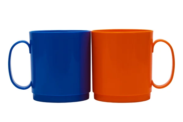 Mörk blå och orange mugg — Stockfoto