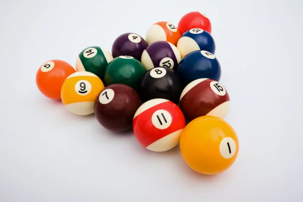 Esferas de jogo em bilhar — Fotografia de Stock