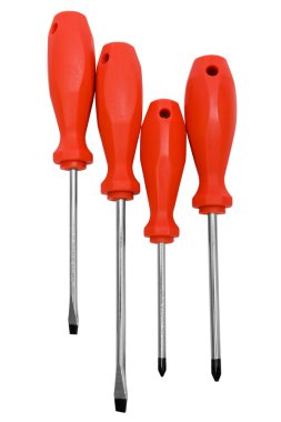 Set of steel screwdrivers clipart